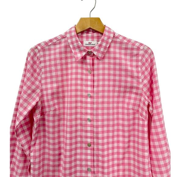 Vineyard Vines Pink/White Gingham Button Up Shirt Classic Fit size 2 - Picture 3 of 7